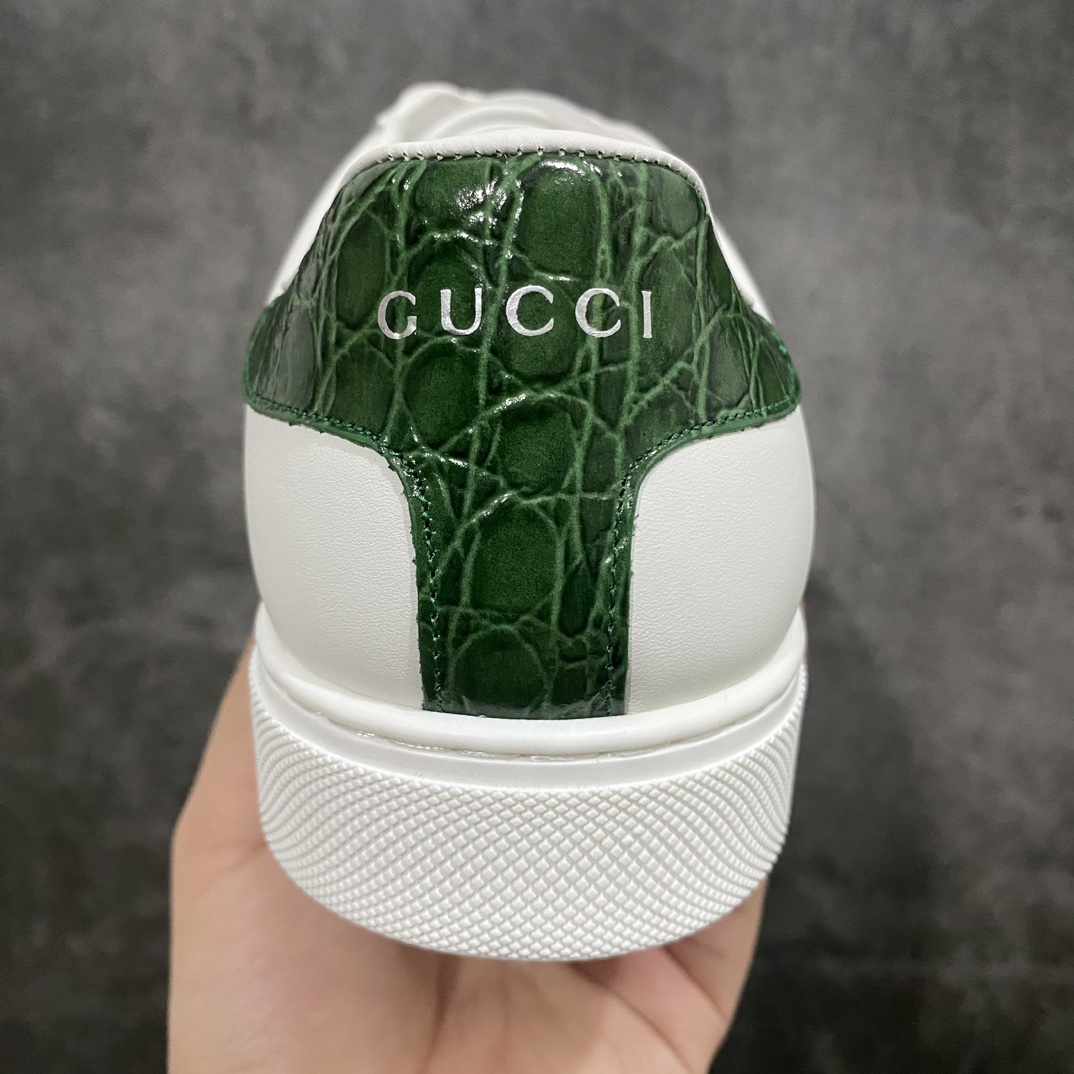 [Counter Edition] GUCCl Gucci Ace series low-top lace-up fashion sneakers for men and women, white and green