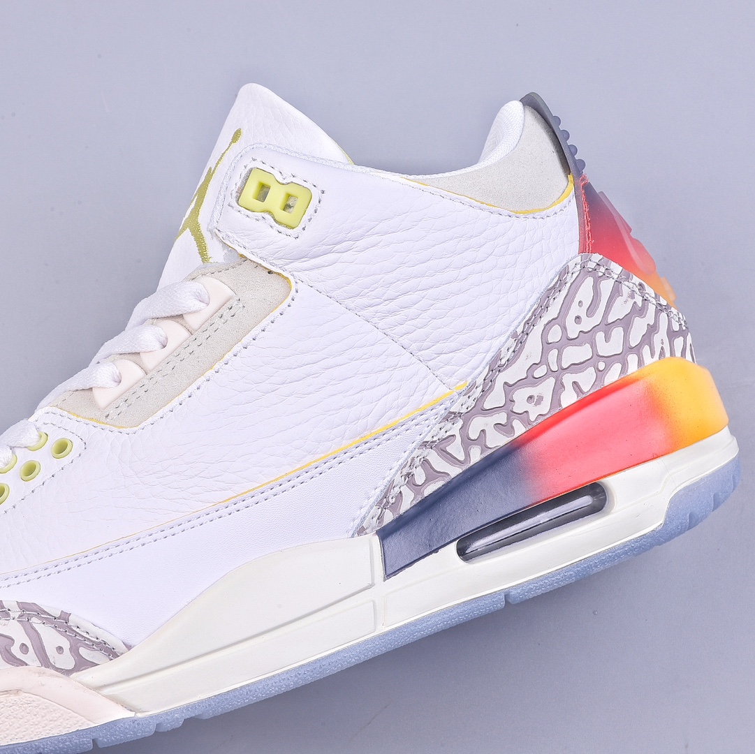 Air Jordan 3 Retro AJ3 Joe 3 rainbow gradient configuration printed surface PVC reinforced shell packaging FN0344-901