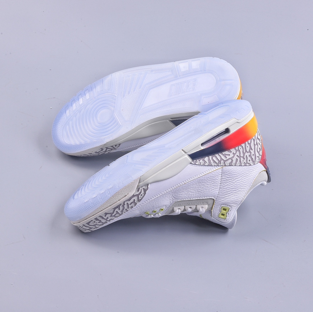 Air Jordan 3 Retro AJ3 Joe 3 rainbow gradient configuration printed surface PVC reinforced shell packaging FN0344-901