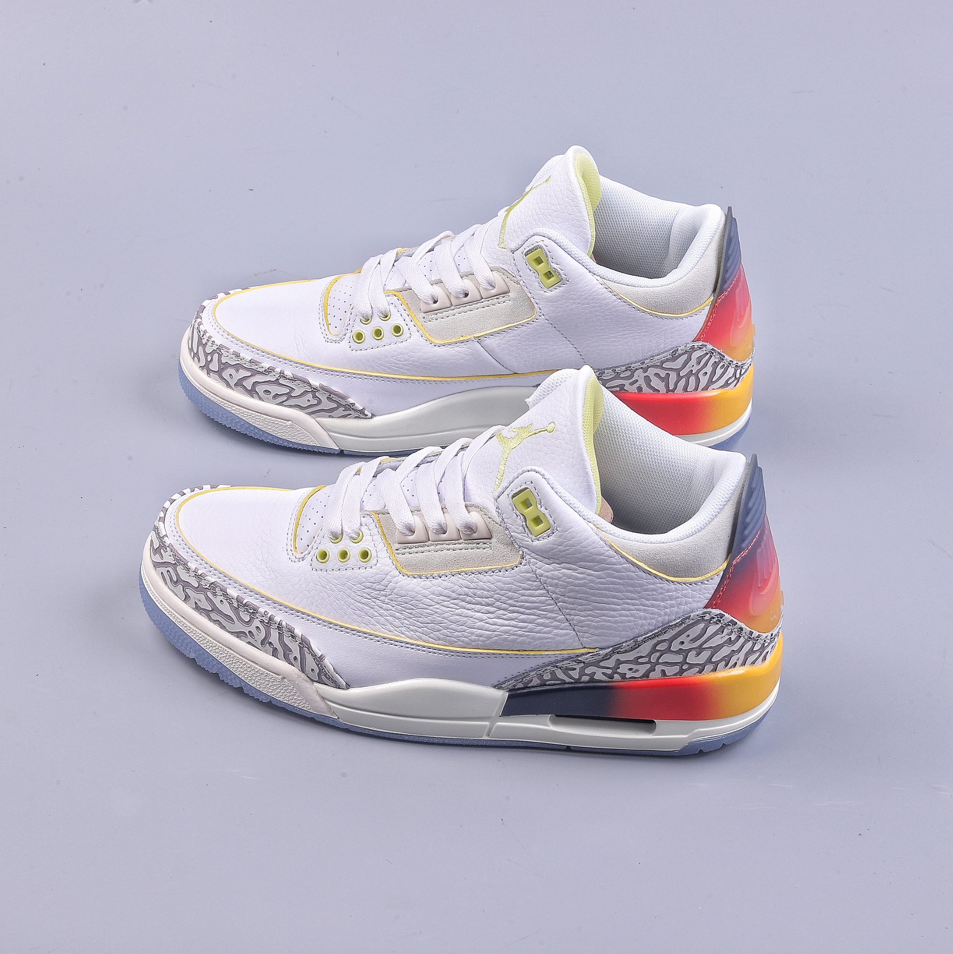 Air Jordan 3 Retro AJ3 Joe 3 rainbow gradient configuration printed surface PVC reinforced shell packaging FN0344-901