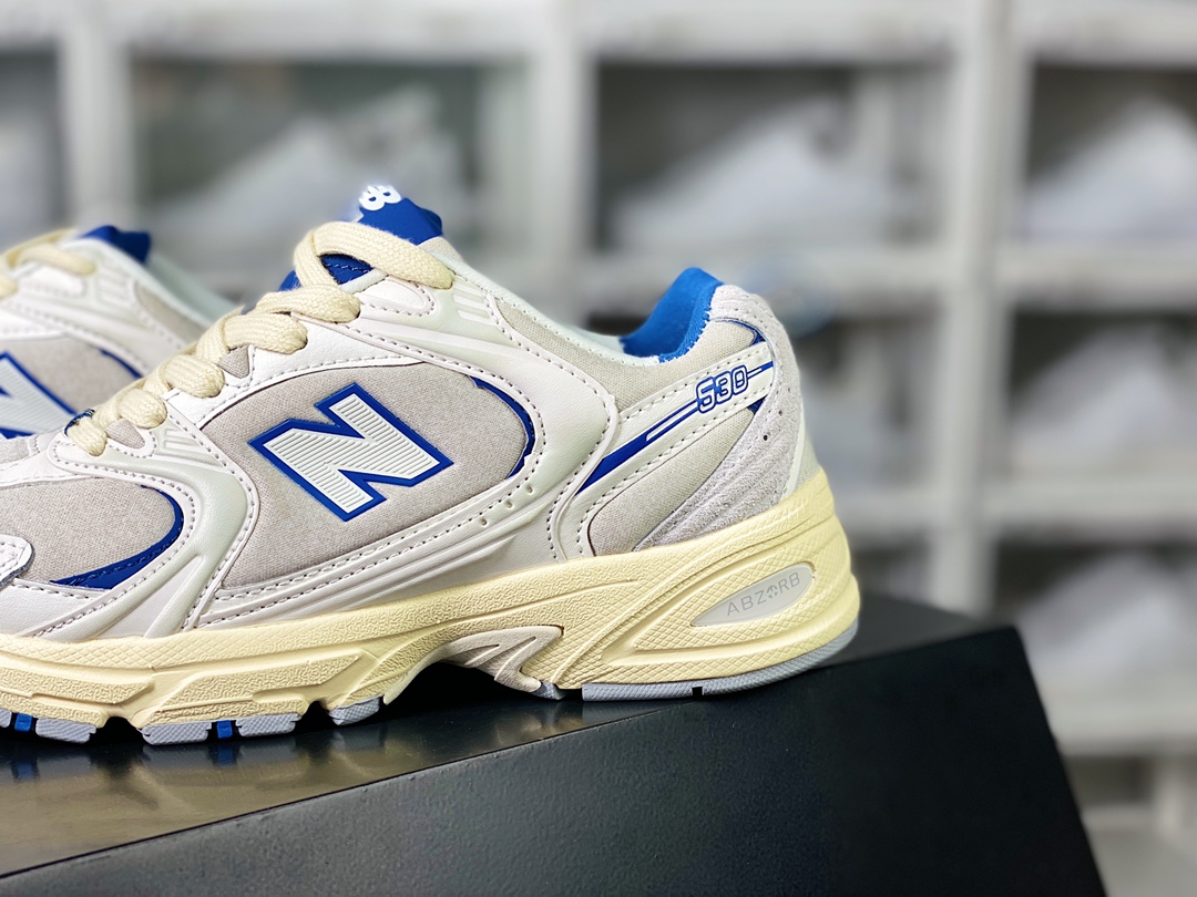 160 NB新百伦New Balance MR530系列复古老爹风网布跑步休闲运动鞋“奶白水蓝”MR530AM