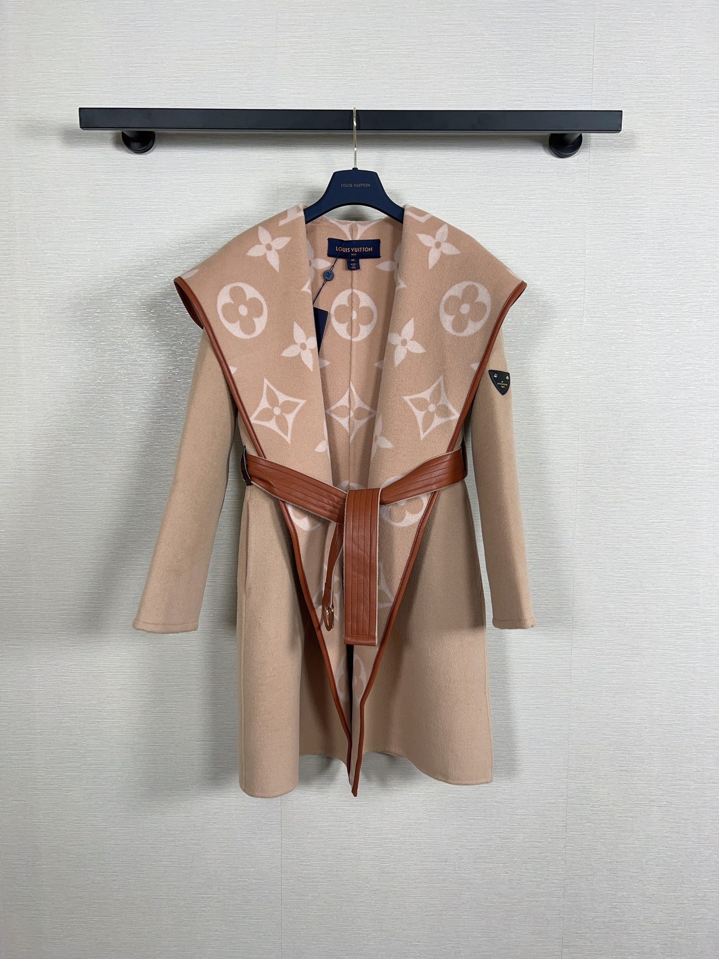 Louis Vuitton Tan Monogram Belted Coat