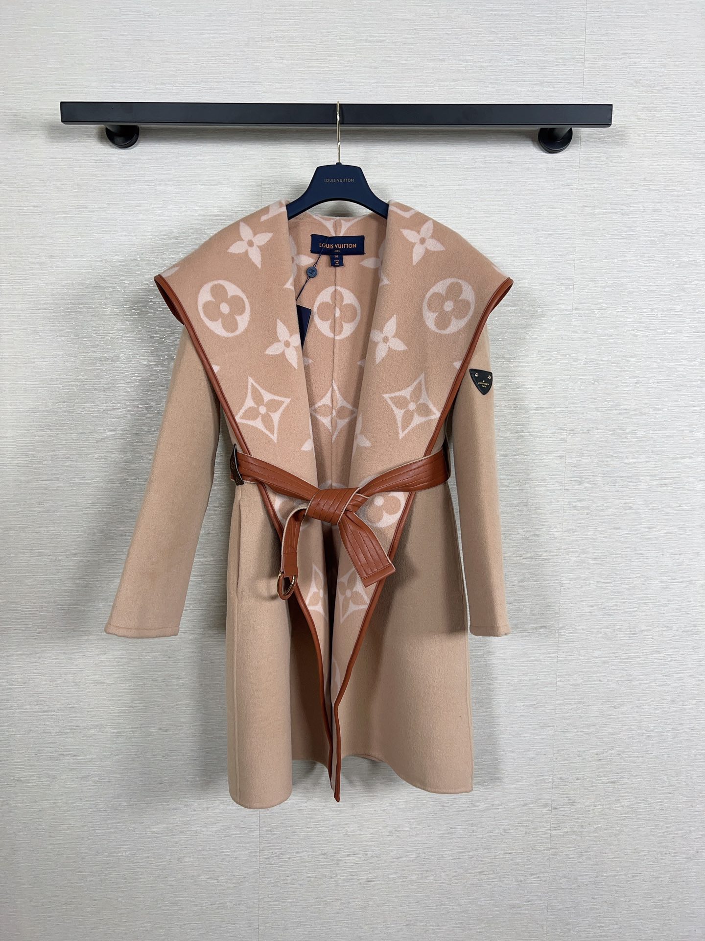 Louis Vuitton Tan Monogram Belted Coat