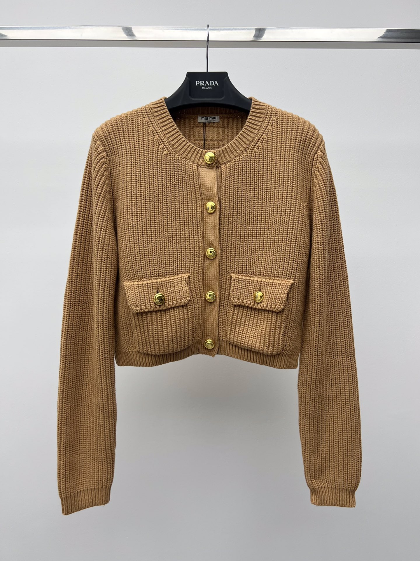 Top Designer replica
 MiuMiu Clothing Coats & Jackets Gold Hardware Knitting Wool Vintage smlSJ290390