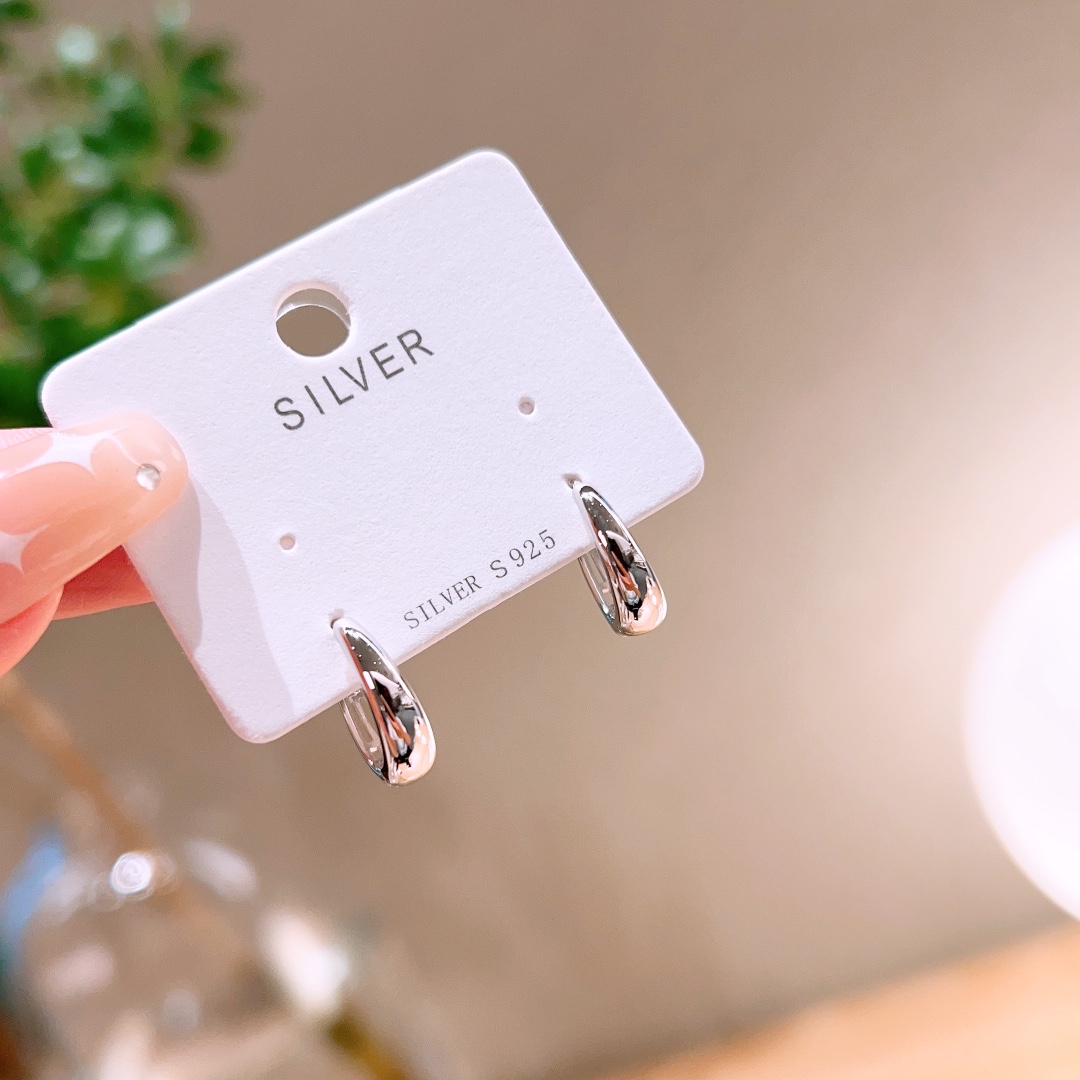 Solid Silver Ear Cuffs Korean Style Bestie Gift Silver