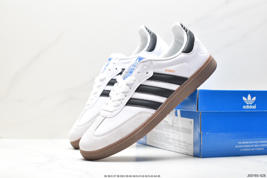 120 Adidas Originals Samba Vegan OG桑巴舞系列绅士德训足球风百搭低帮休闲运动板鞋 GZ4730