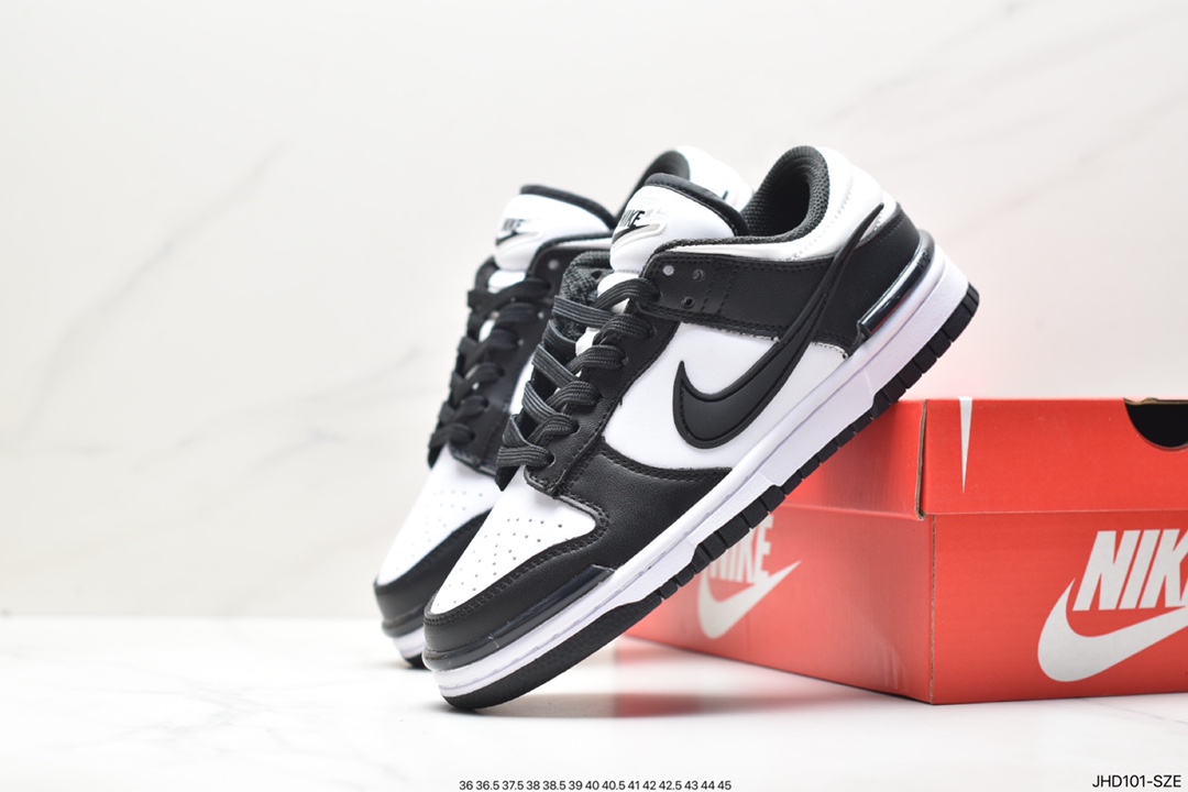 Nike SB Dunk Low Twist ”Panda” Dunk Enhanced Edition Skateboard Shoes ”Black and White Panda Three-Dimensional Hook” DZ2794-001