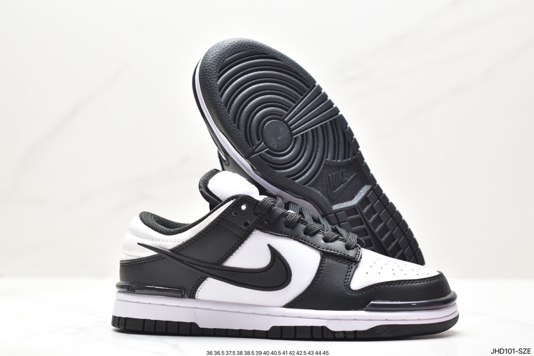 Nike SB Dunk Low Twist ”Panda” Dunk Enhanced Edition Skateboard Shoes ”Black and White Panda Three-Dimensional Hook” DZ2794-001