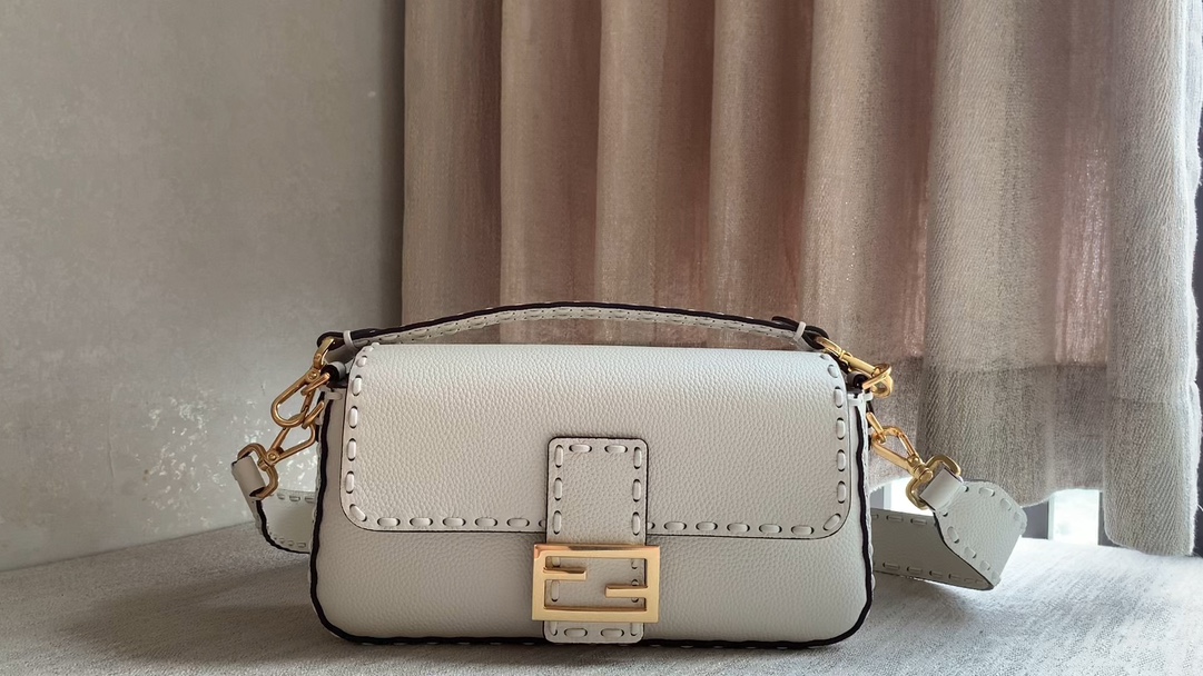 Fendi White Togo leather feels very comfortable