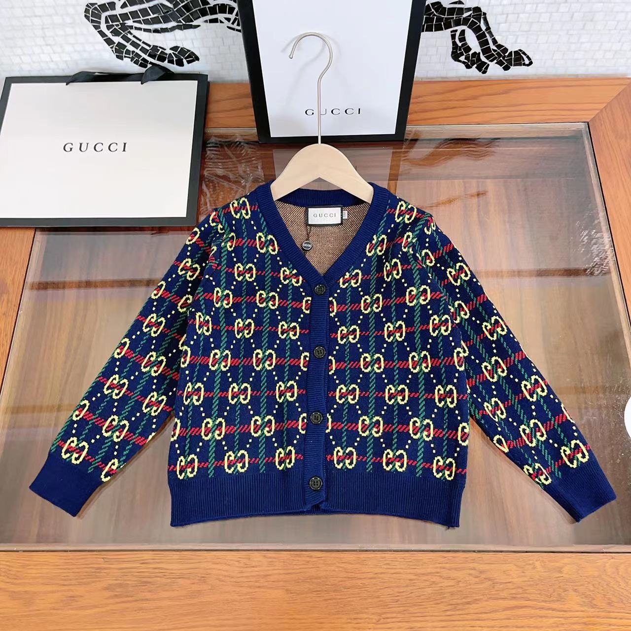 Gucci Clothing Cardigans Knit Sweater Kids Unisex Knitting Fall Collection Fashion