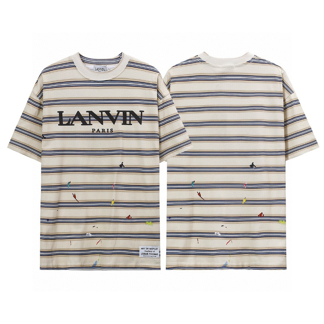 Lanvin Clothing T-Shirt Unisex Cotton Summer Collection Short Sleeve