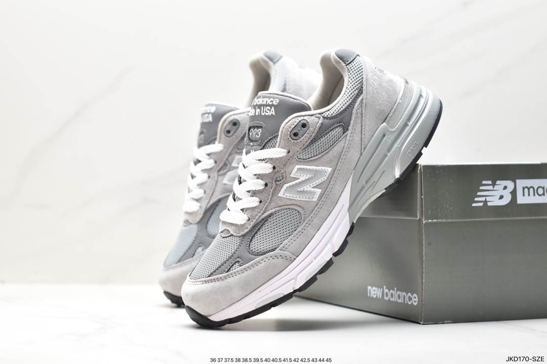 New Balance Made in USA MR993 series American-made classic retro casual sports all-match dad running shoes ”Joint Milky White Rock Gray” MR993BK