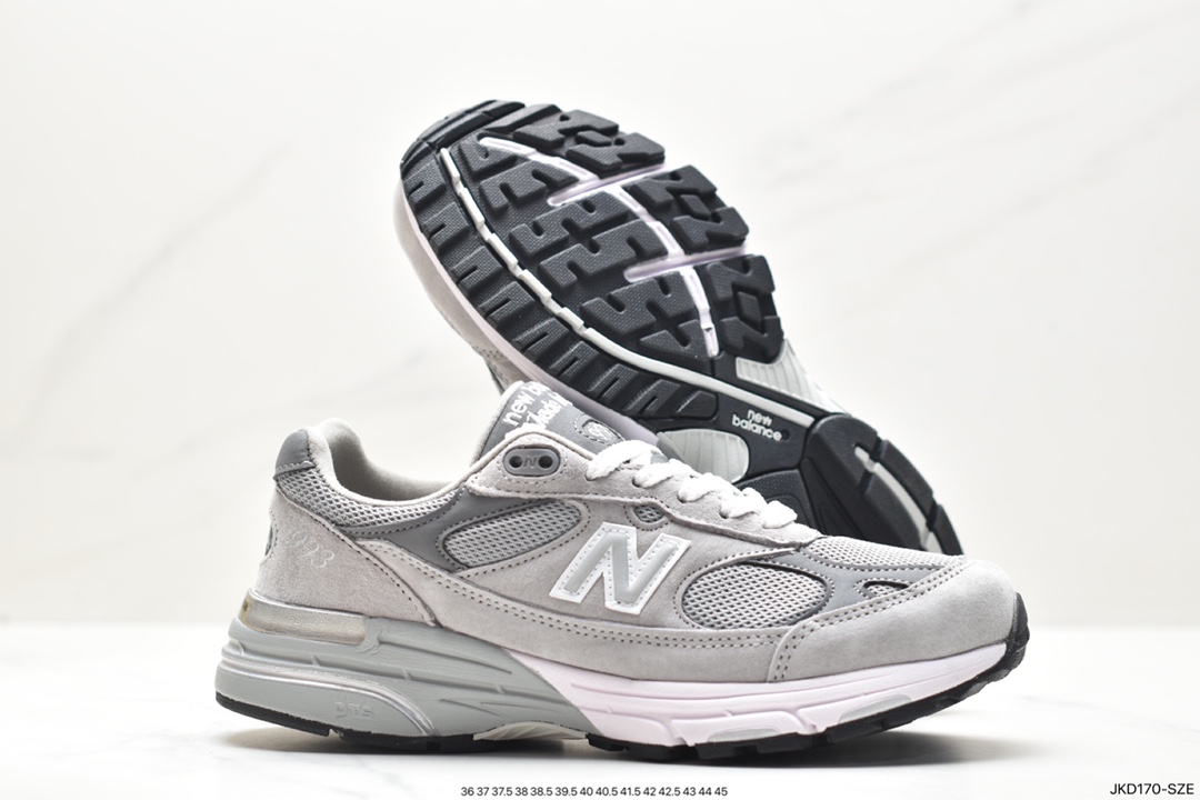 New Balance Made in USA MR993 series American-made classic retro casual sports all-match dad running shoes ”Joint Milky White Rock Gray” MR993BK