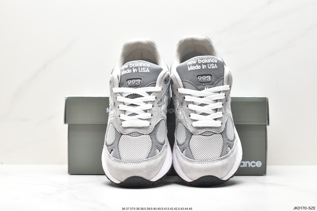 New Balance Made in USA MR993 series American-made classic retro casual sports all-match dad running shoes ”Joint Milky White Rock Gray” MR993BK