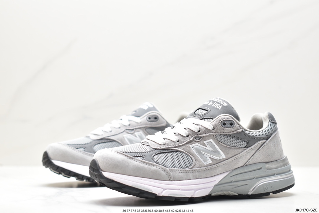 New Balance Made in USA MR993 series American-made classic retro casual sports all-match dad running shoes ”Joint Milky White Rock Gray” MR993BK