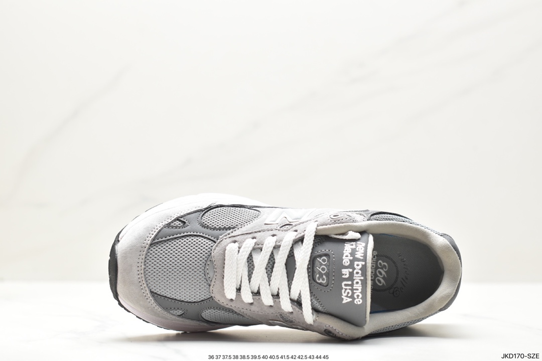 New Balance Made in USA MR993 series American-made classic retro casual sports all-match dad running shoes ”Joint Milky White Rock Gray” MR993BK