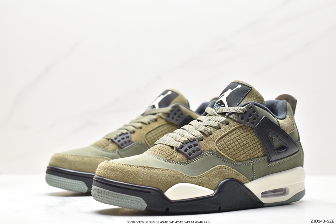 Nike Wmns Air Jordan 4 Retro GS ”Linen” Michael Jordan AJ4 mid-top retro casual sports culture basketball shoes ”White Khaki” FB9927-200