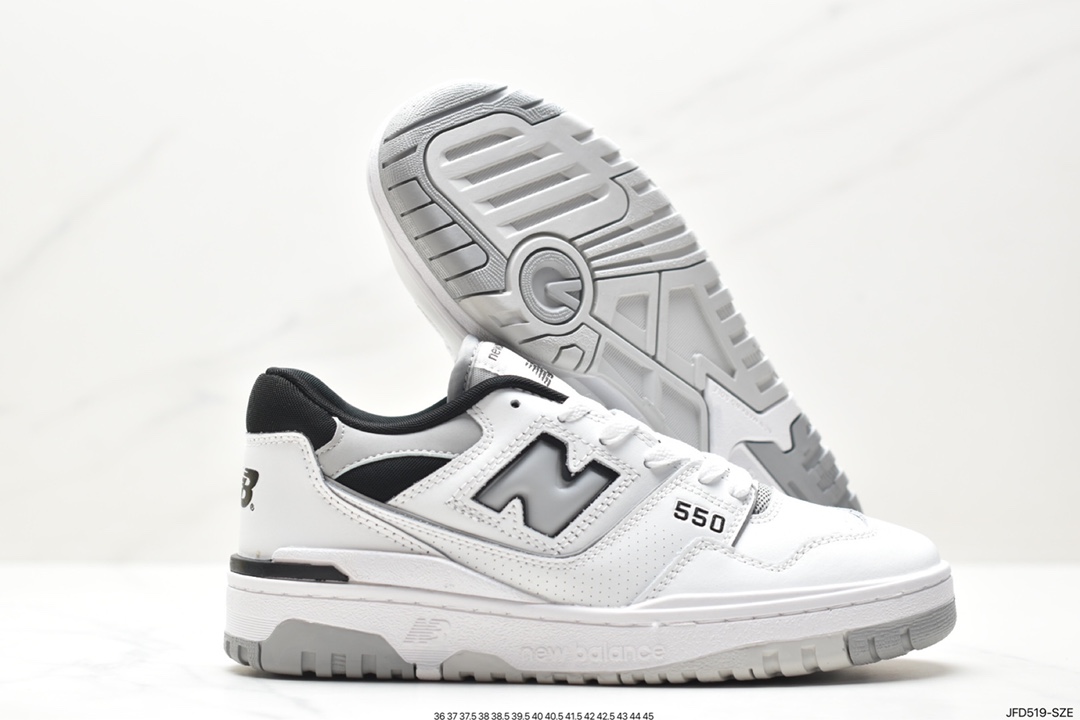 170 New Balance 55系列 白黄绿 新平衡皮面中性休闲跑鞋 BB550NCL