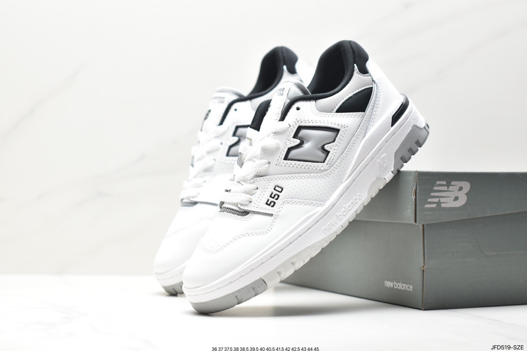 New Balance 55 series white, yellow and green New Balance leather neutral casual running shoes BB550NCL