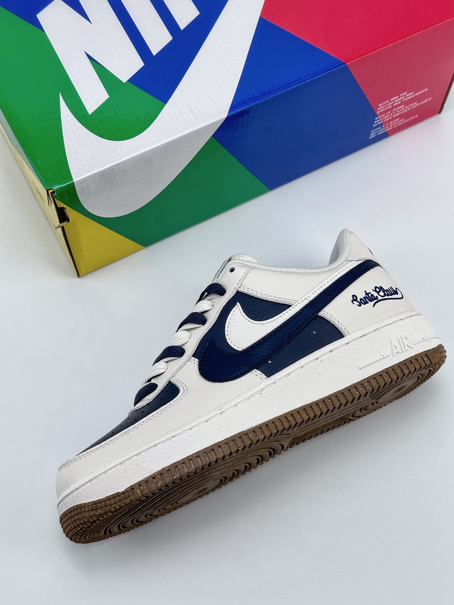 Nike Air Force 1 Low 07 Dark Blue Beige Double Hook CC2569-066