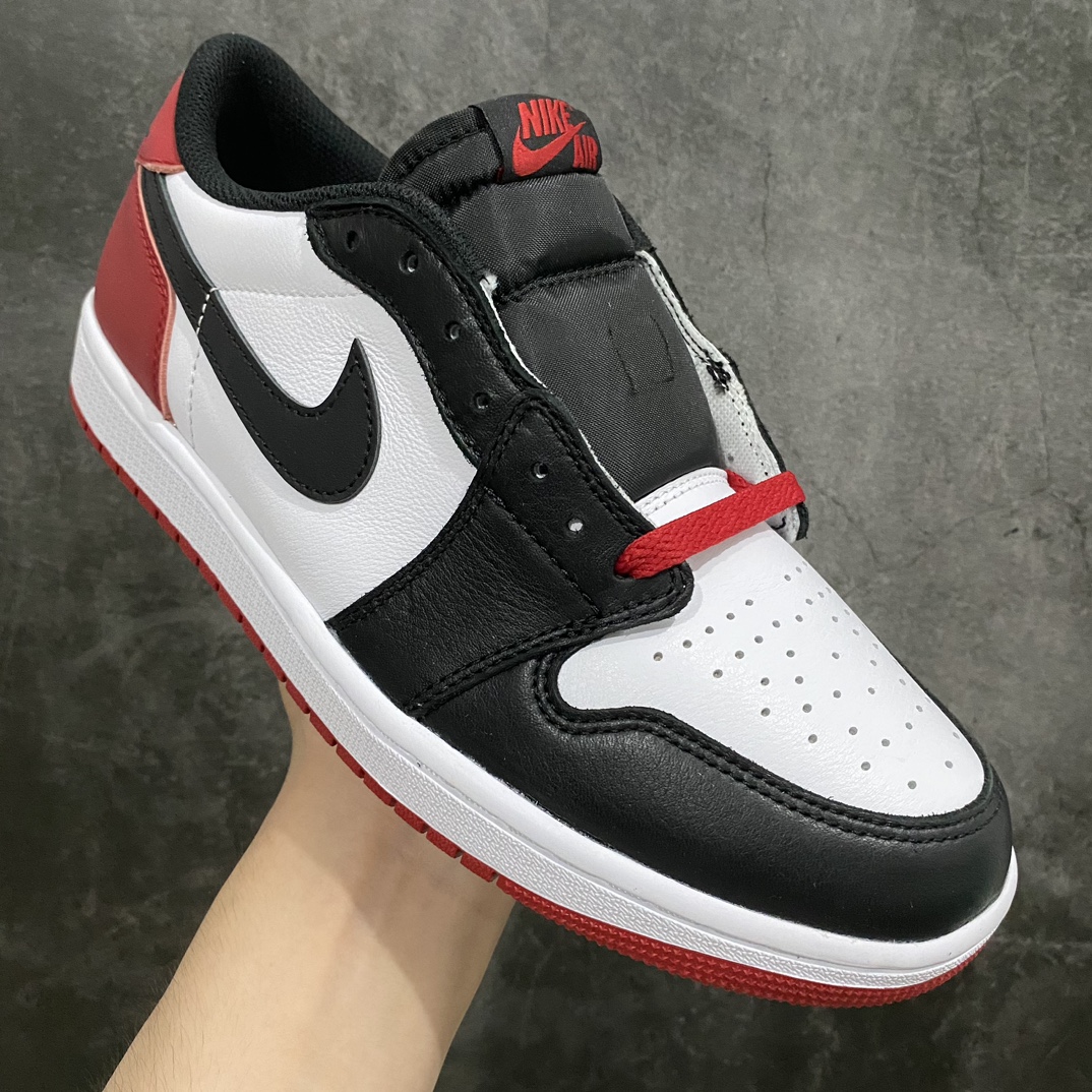 [OG version] Air Jordan 1 Low ”Black Toe” AJ1 Jordan 1 new black toe culture casual sports shoes CZ0790-106