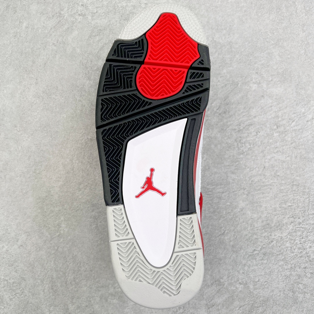 图片[8]-零售💰390 ＃PK纯原 Air Jordan AJ4 Retro 白黑红 红水泥 DH6927-161 耗时半年巨作 全套原纸板楦头开发 原厂特供皮料加持 确保原汁原味 完美呈现四代版型 一比一鞋头弧度高度鞋身弧度 数据细节工艺流程均保持原鞋一致 原厂TPU网格鞋带扣 正确内里网布 菱角分明不变形无多余毛边 柔软性质感一致于原鞋 原厂织唛标 原厂飞人电绣工艺 尾指中部跳三针 独家绑鞋带手法 印刷中底布 四线拉帮 米色美纹纸贴合固定 进口港宝加持 后跟自然饱满 全鞋荧光划线卡点 追求极致完美 每一双都是工艺品 多重QC质检 超越公司货的品控标准 实实在在的免检产品 尺码：40 40.5 41 42 42.5 43 44 44.5 45 46 47.5 编码：by3936090-运动鞋