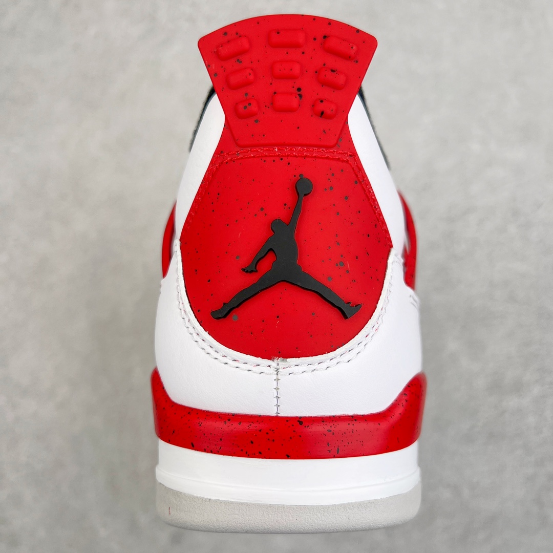 图片[7]-零售💰390 ＃PK纯原 Air Jordan AJ4 Retro 白黑红 红水泥 DH6927-161 耗时半年巨作 全套原纸板楦头开发 原厂特供皮料加持 确保原汁原味 完美呈现四代版型 一比一鞋头弧度高度鞋身弧度 数据细节工艺流程均保持原鞋一致 原厂TPU网格鞋带扣 正确内里网布 菱角分明不变形无多余毛边 柔软性质感一致于原鞋 原厂织唛标 原厂飞人电绣工艺 尾指中部跳三针 独家绑鞋带手法 印刷中底布 四线拉帮 米色美纹纸贴合固定 进口港宝加持 后跟自然饱满 全鞋荧光划线卡点 追求极致完美 每一双都是工艺品 多重QC质检 超越公司货的品控标准 实实在在的免检产品 尺码：40 40.5 41 42 42.5 43 44 44.5 45 46 47.5 编码：by3936090-运动鞋