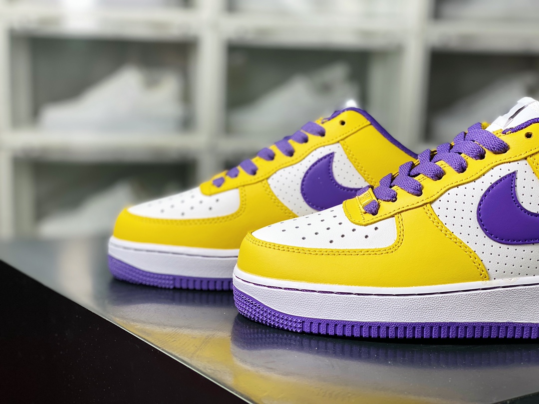 Air Force 1'07 Low ”Kobe Bryant Edition” Air Force One classic low-top versatile casual sports sneakers ”Leather Lakers Yellow Purple” FZ1151-100