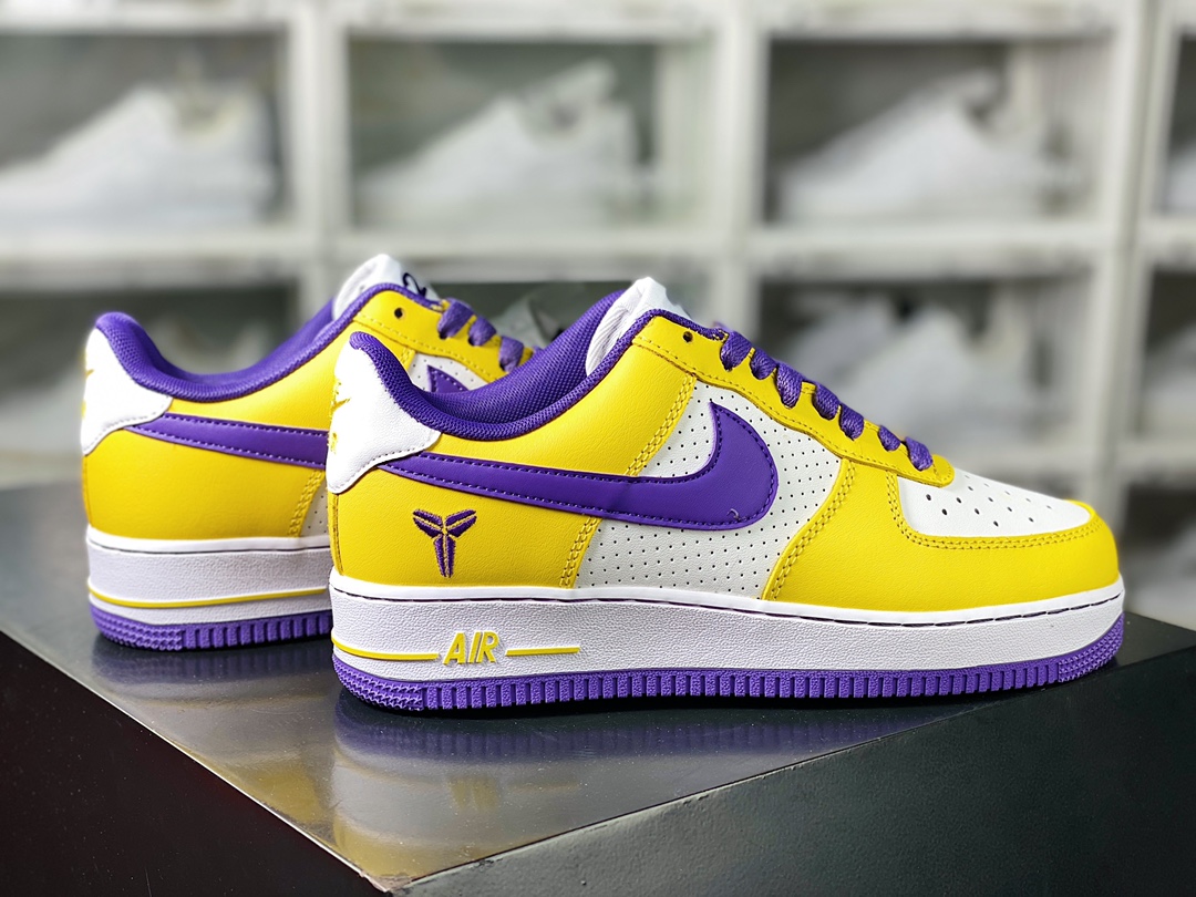 Air Force 1'07 Low ”Kobe Bryant Edition” Air Force One classic low-top versatile casual sports sneakers ”Leather Lakers Yellow Purple” FZ1151-100