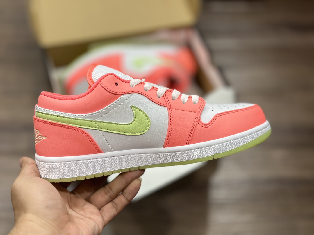 Air Jordan 1 Low aj1 white watermelon red Jordan 1 low-top basketball shoes FN6772-671