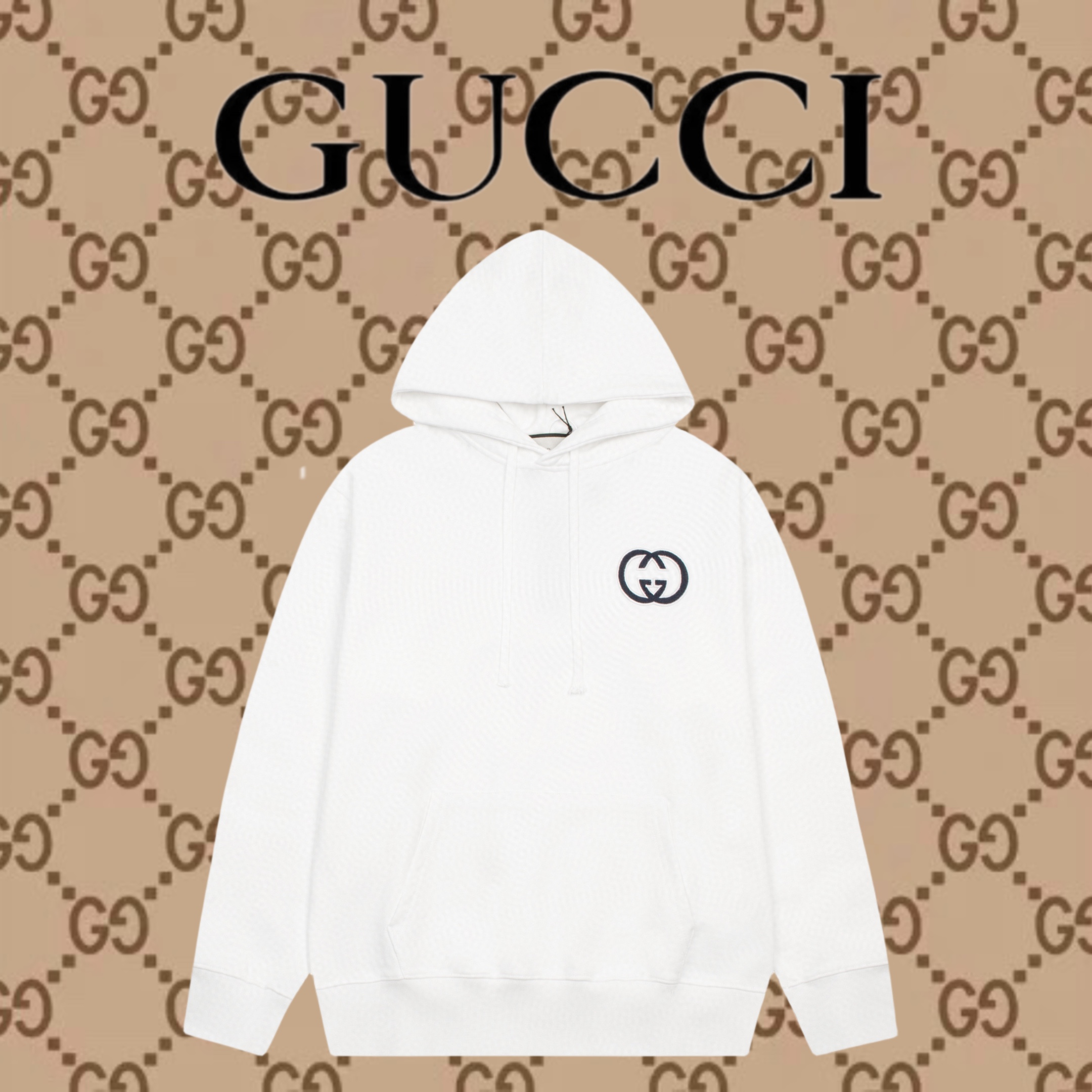 長褲, 衛衣, LOUIS VUITTON - DW 高品質 Guc 古馳 秋冬新款 簡約雙G連帽衛衣 採用立體雙G圖標 區別於普通的繡花圖標 定織純棉