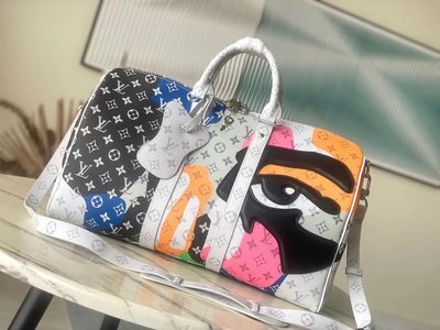 Louis Vuitton LV Keepall Travel Bags Splicing Canvas Cowhide M23160