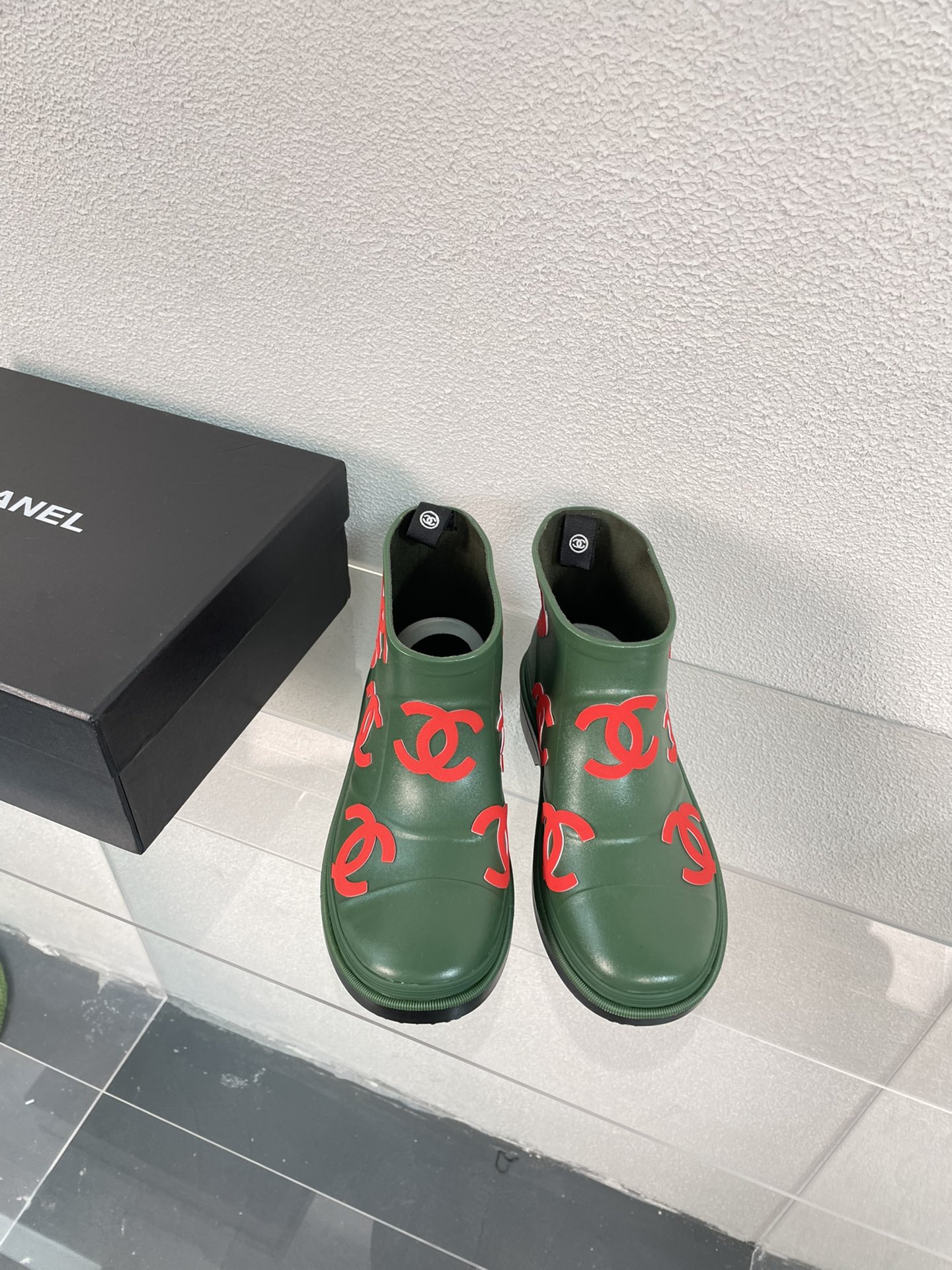 Chanel Boots Green Red