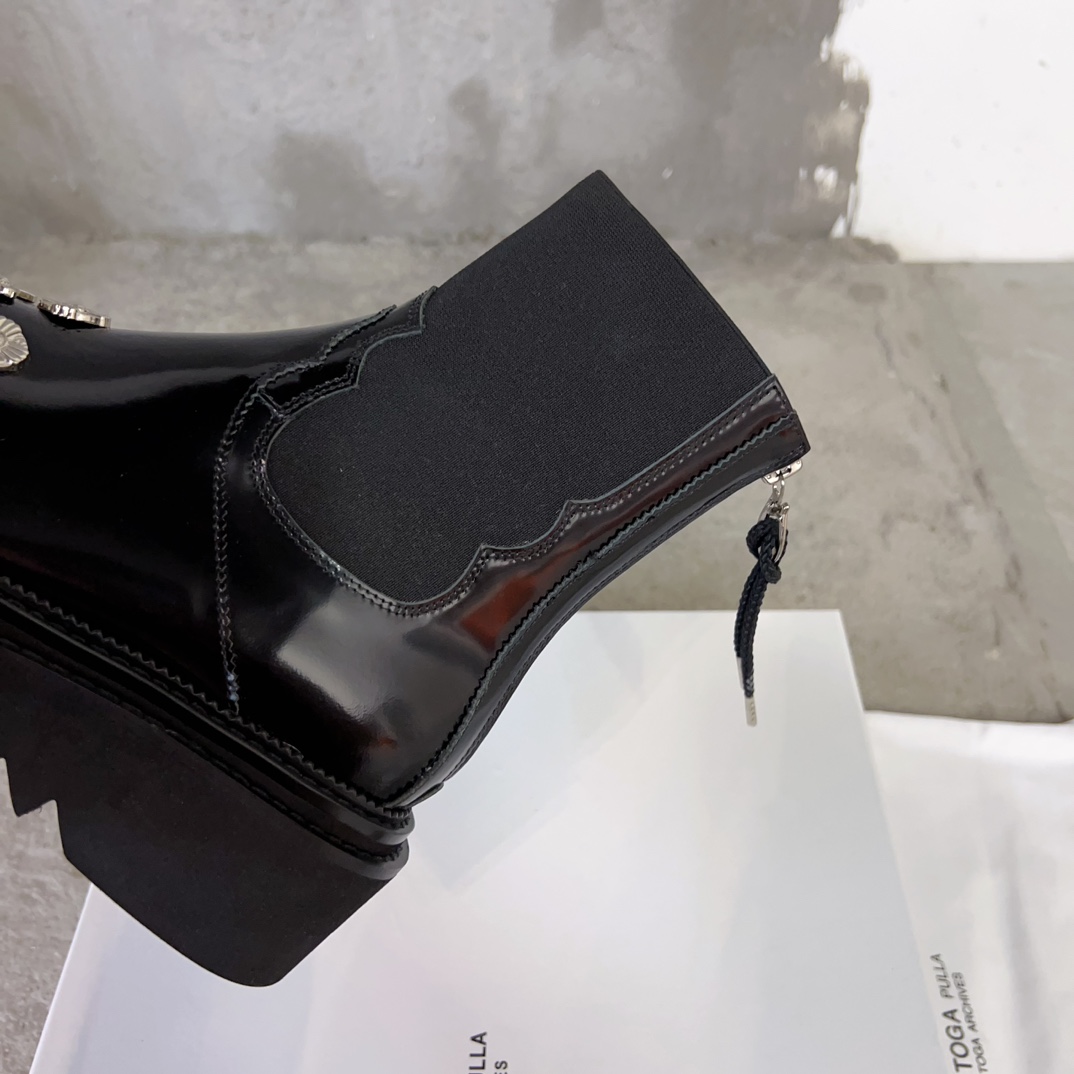 New 2023 Toga Pulla Chelsea Insignia Shoes with Beaded Cattle Skin - 图片 7