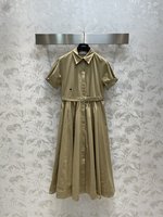 Dior Clothing Dresses Shirts & Blouses Khaki Embroidery Fall Collection