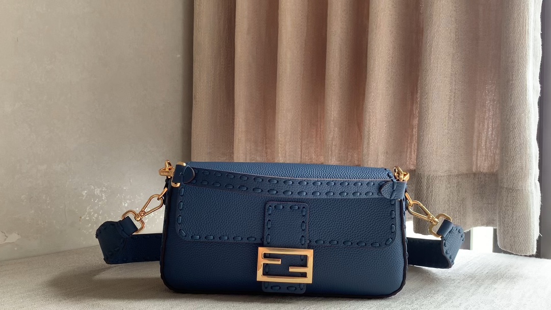 Fendi 2658 dark blue gold buckle