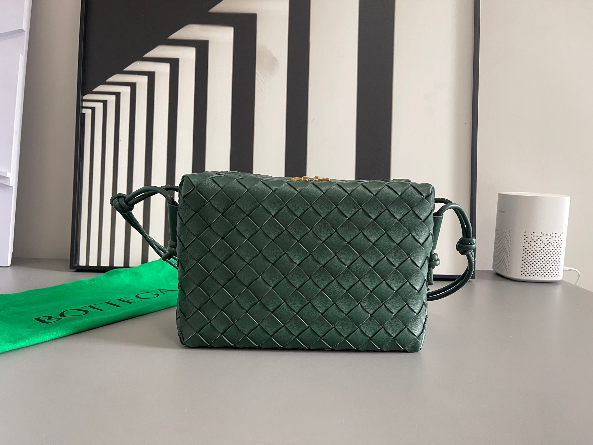 Bottega Veneta Intrecciato Lambskin Square Handbag