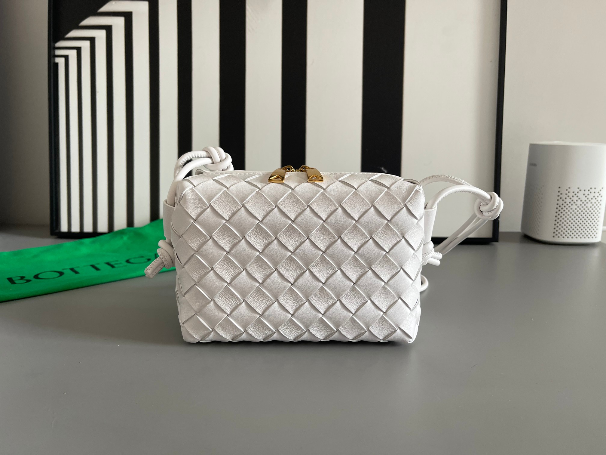 Bottega Veneta Intrecciato Mini Round Square Bag Lambskin
