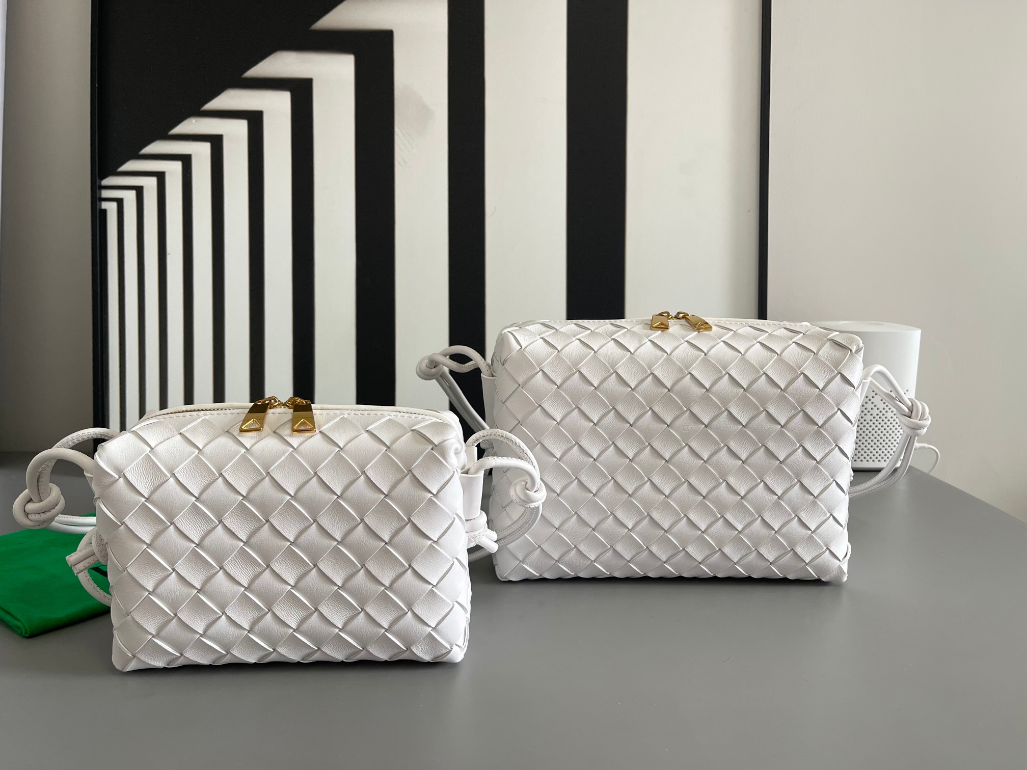 Bottega Veneta BV new second generation size comparison chart: pure white