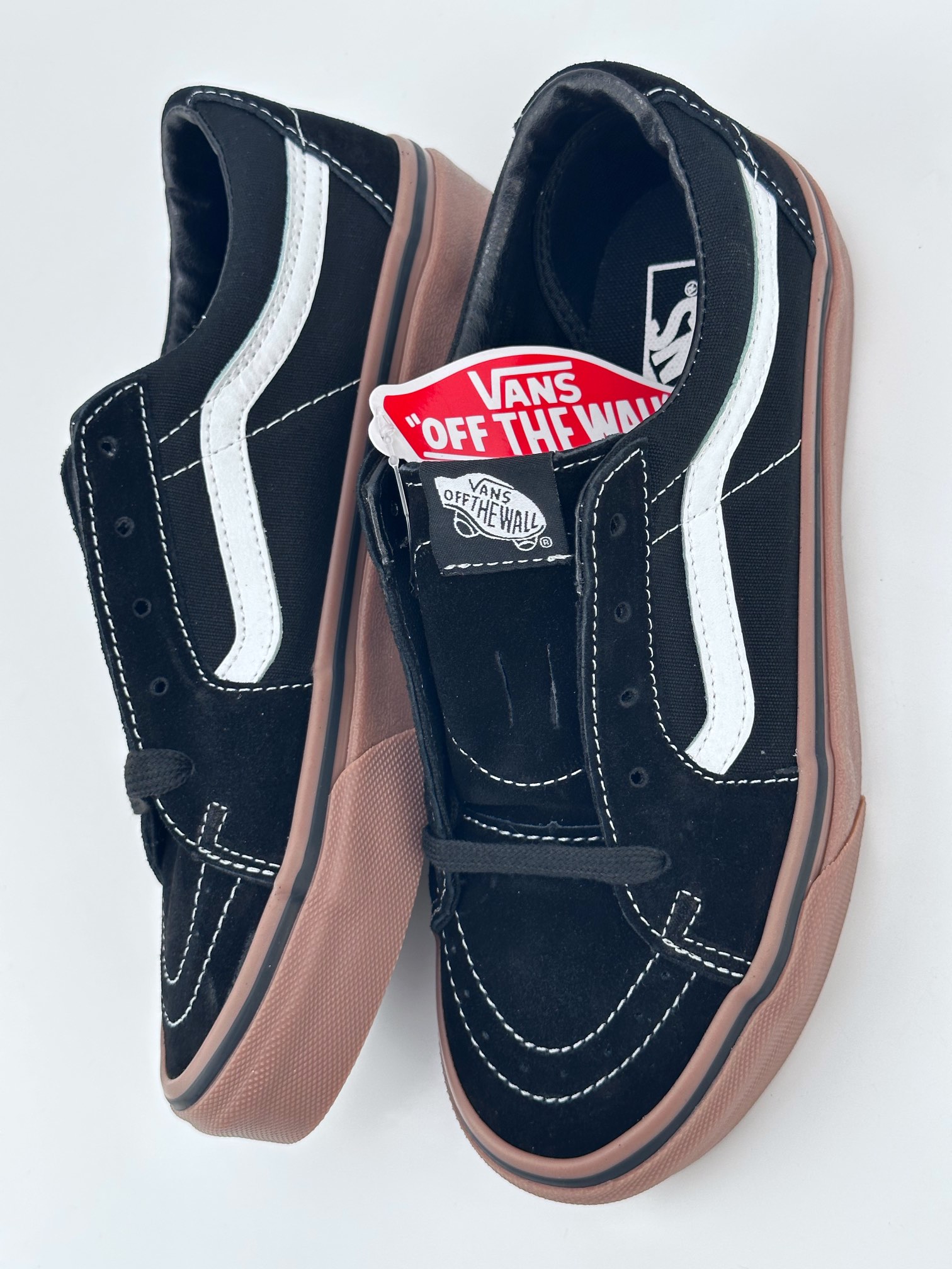 Vans Sk8-Low black retro street rubber cowhide sole