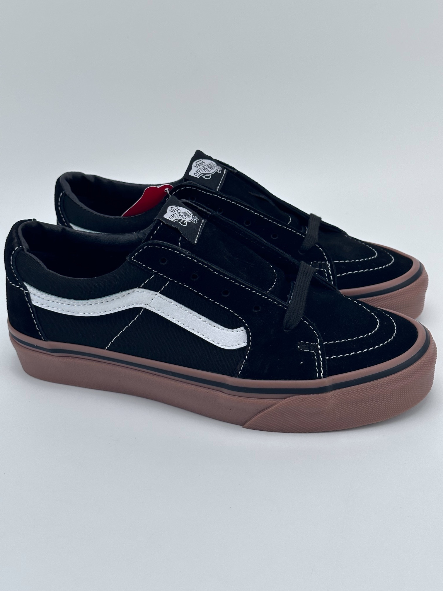 Vans Sk8-Low black retro street rubber cowhide sole