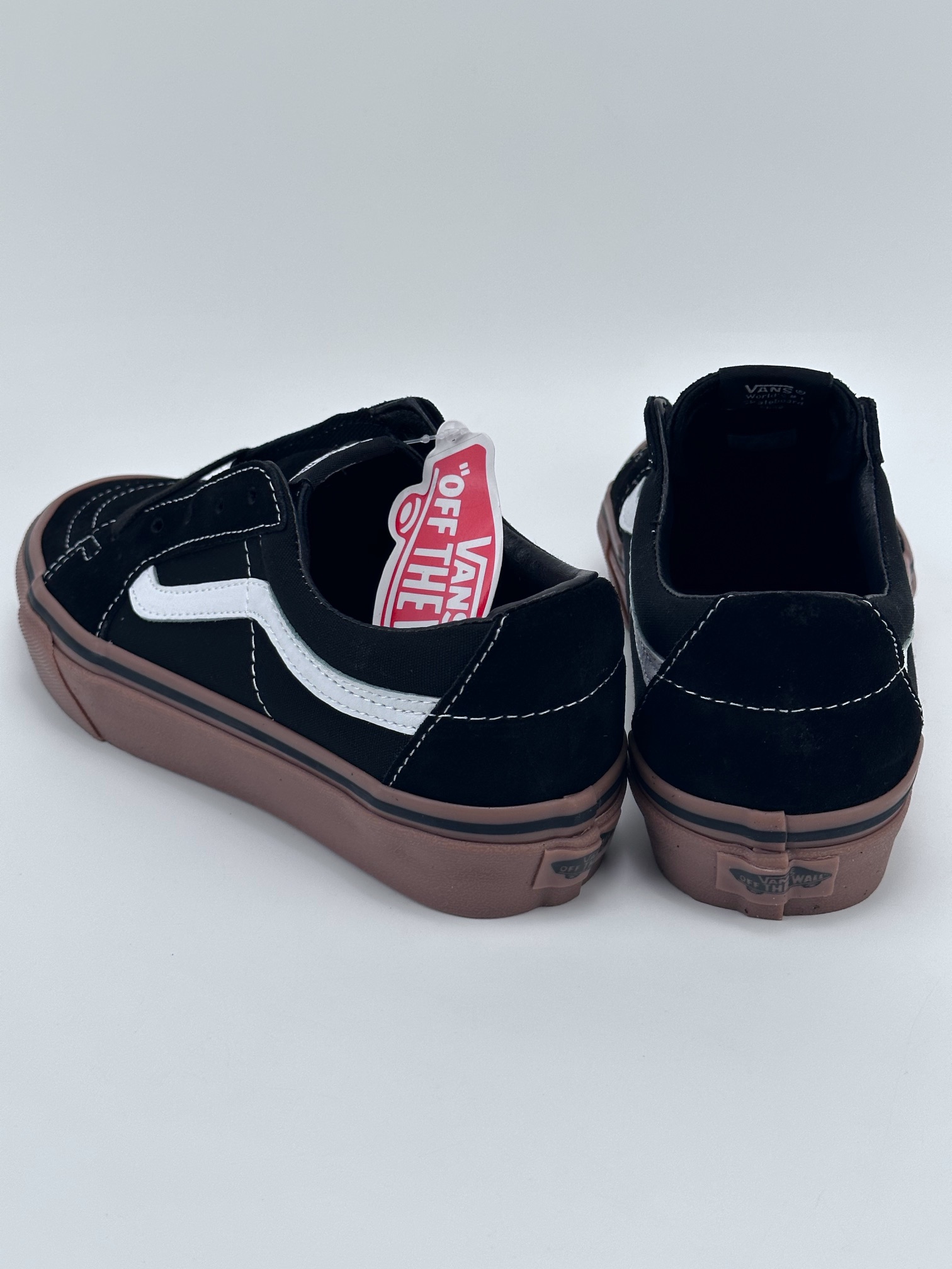 Vans Sk8-Low black retro street rubber cowhide sole