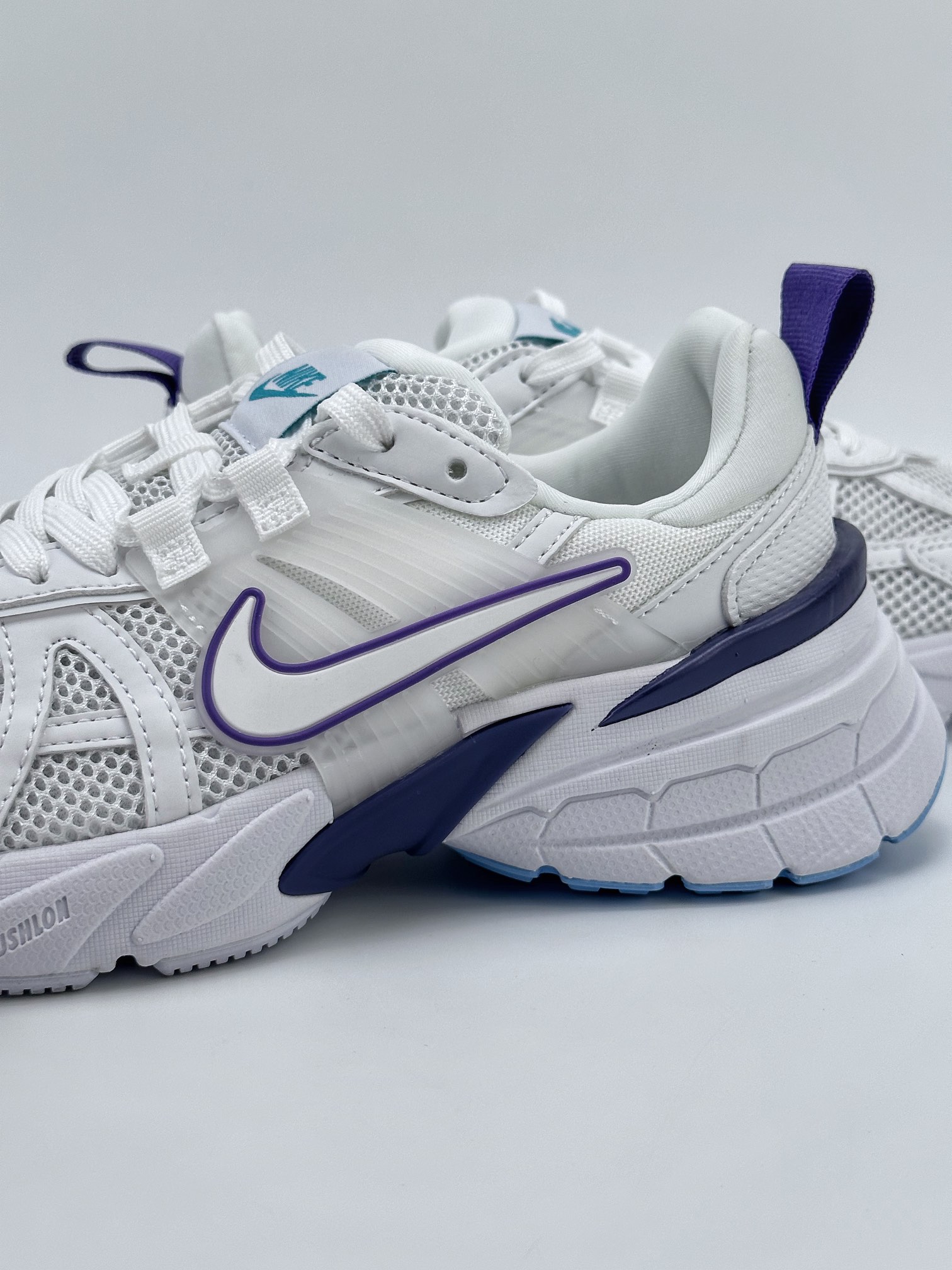 NIKE V2K Runtekk white blue and purple shock absorption non-slip retro low-top running shoes FD0736-109