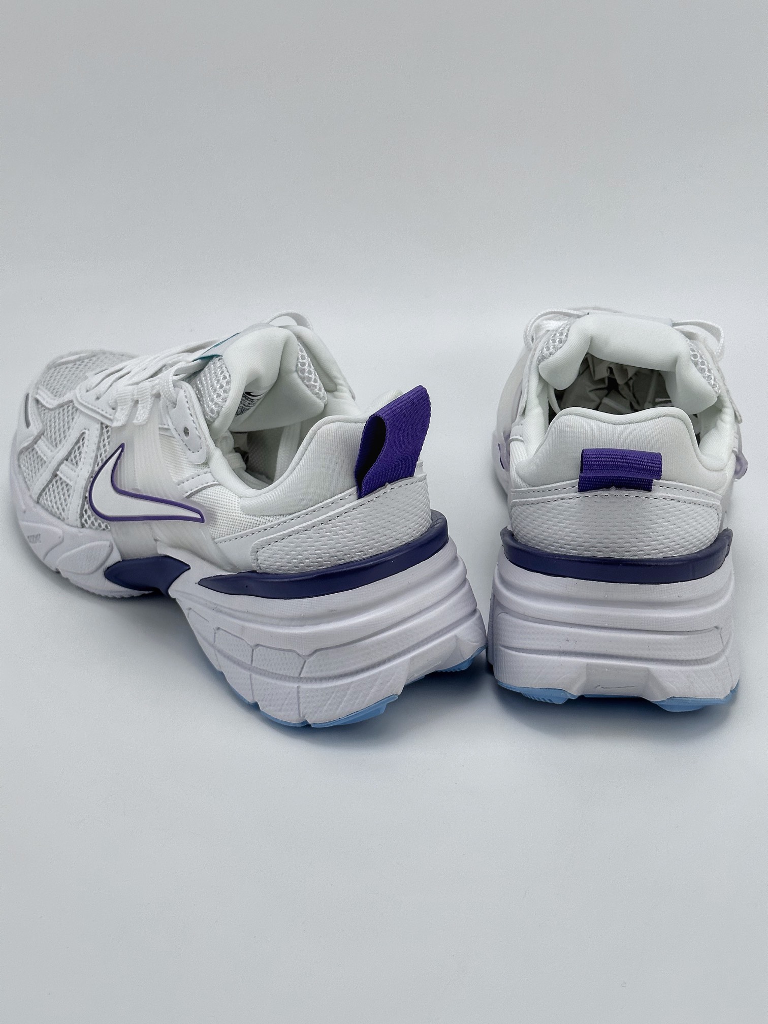 NIKE V2K Runtekk white blue and purple shock absorption non-slip retro low-top running shoes FD0736-109