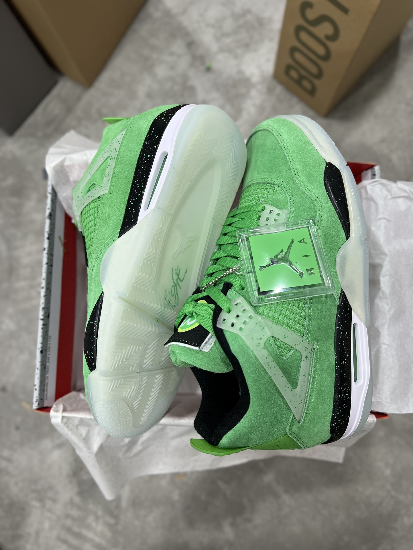 💚 AJ4 verde hierba, versión de primera capa #
