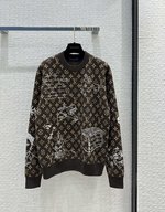 High Quality 1:1 Replica
 Louis Vuitton Clothing Knit Sweater Doodle White Embroidery Unisex Knitting Wool Fall/Winter Collection