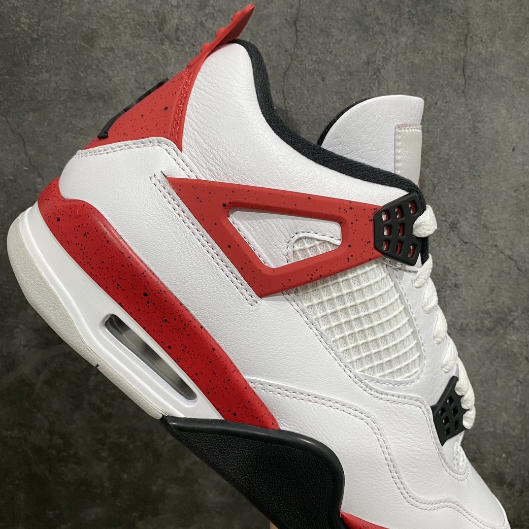 [PK Pure Original] Air Jordan AJ4 Retro White Black Red Cement DH6927-161