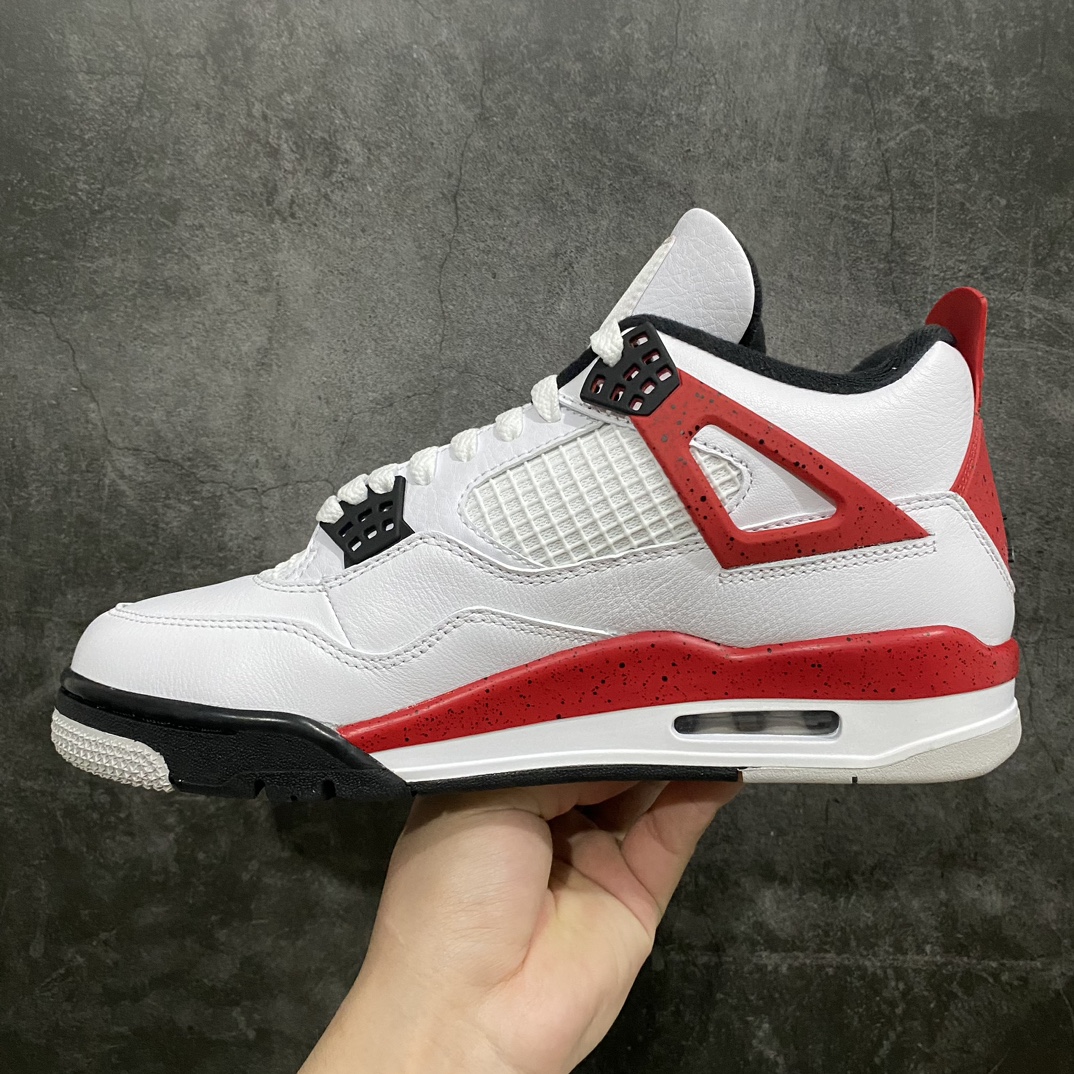 [PK Pure Original] Air Jordan AJ4 Retro White Black Red Cement DH6927-161