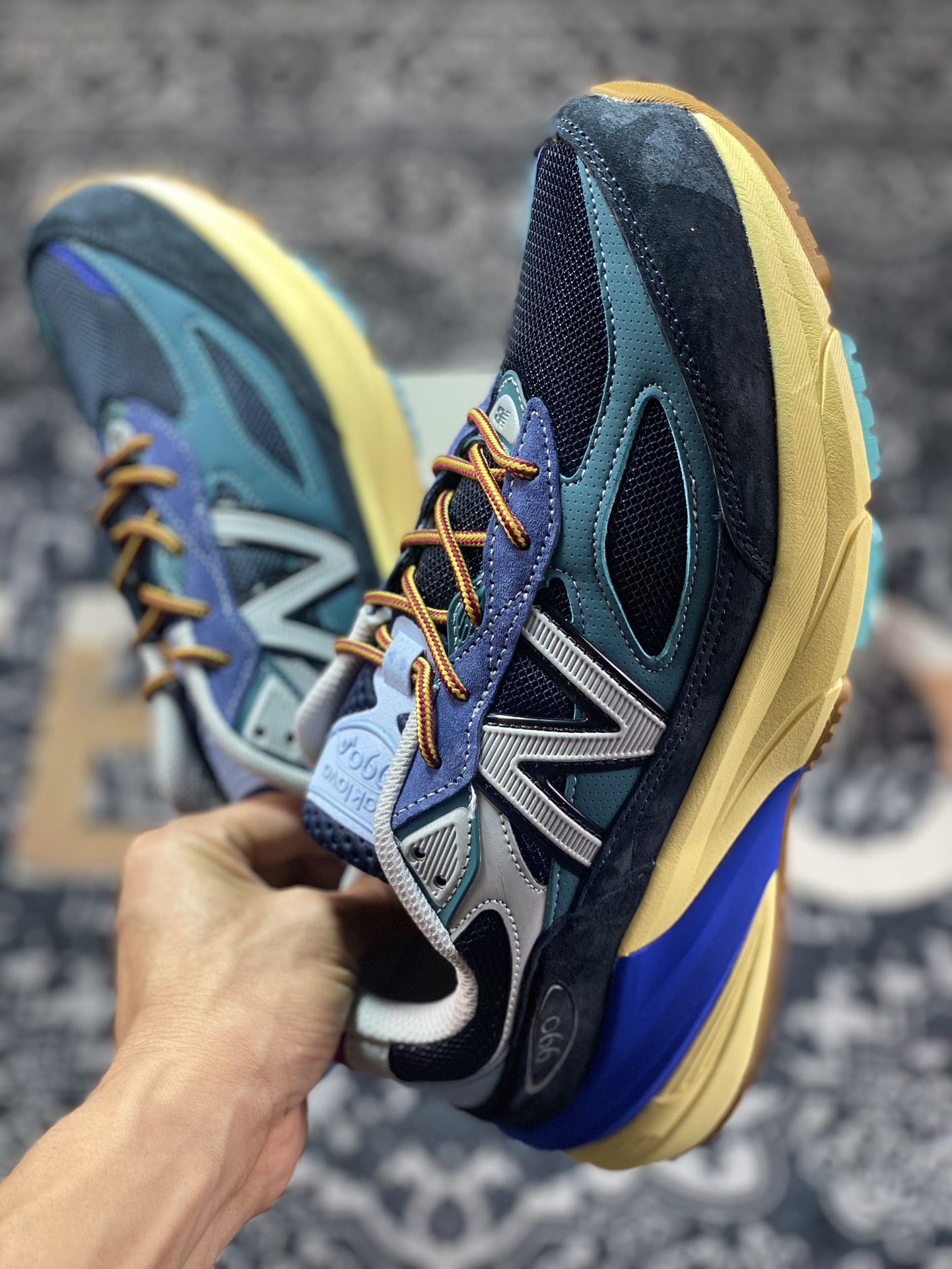 Action Bronson x NBNew Balance in USA M990V6 ”Lapis Lazuli” series American-made running shoes ”Lake Dark Blue Silver” M990AC6