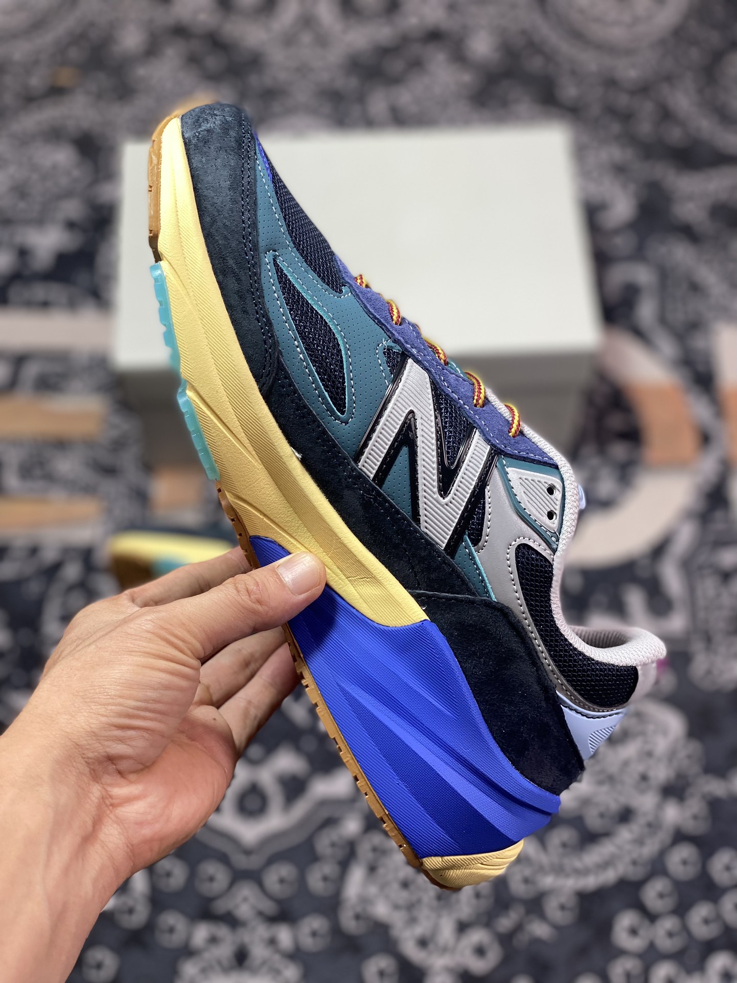 Action Bronson x NBNew Balance in USA M990V6 ”Lapis Lazuli” series American-made running shoes ”Lake Dark Blue Silver” M990AC6